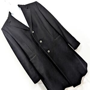 EXPRESS DESIGN STUDIO! GORGEOUS BLACK FINE WOOL BLEND OVERCOAT, COAT! SZ L